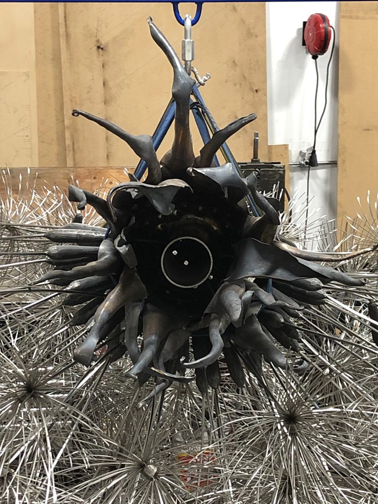 blacksmith-metal-dandelion-sculpture-in-progress